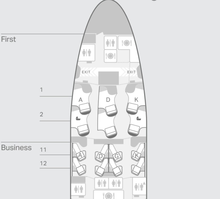 Cathay Pacific B777-300 First class Seat map