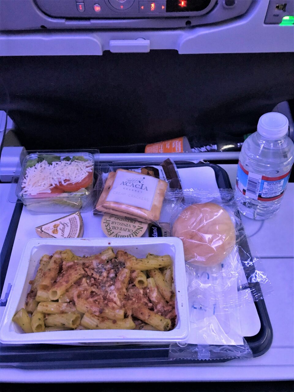 American Airlines economy class main meal 