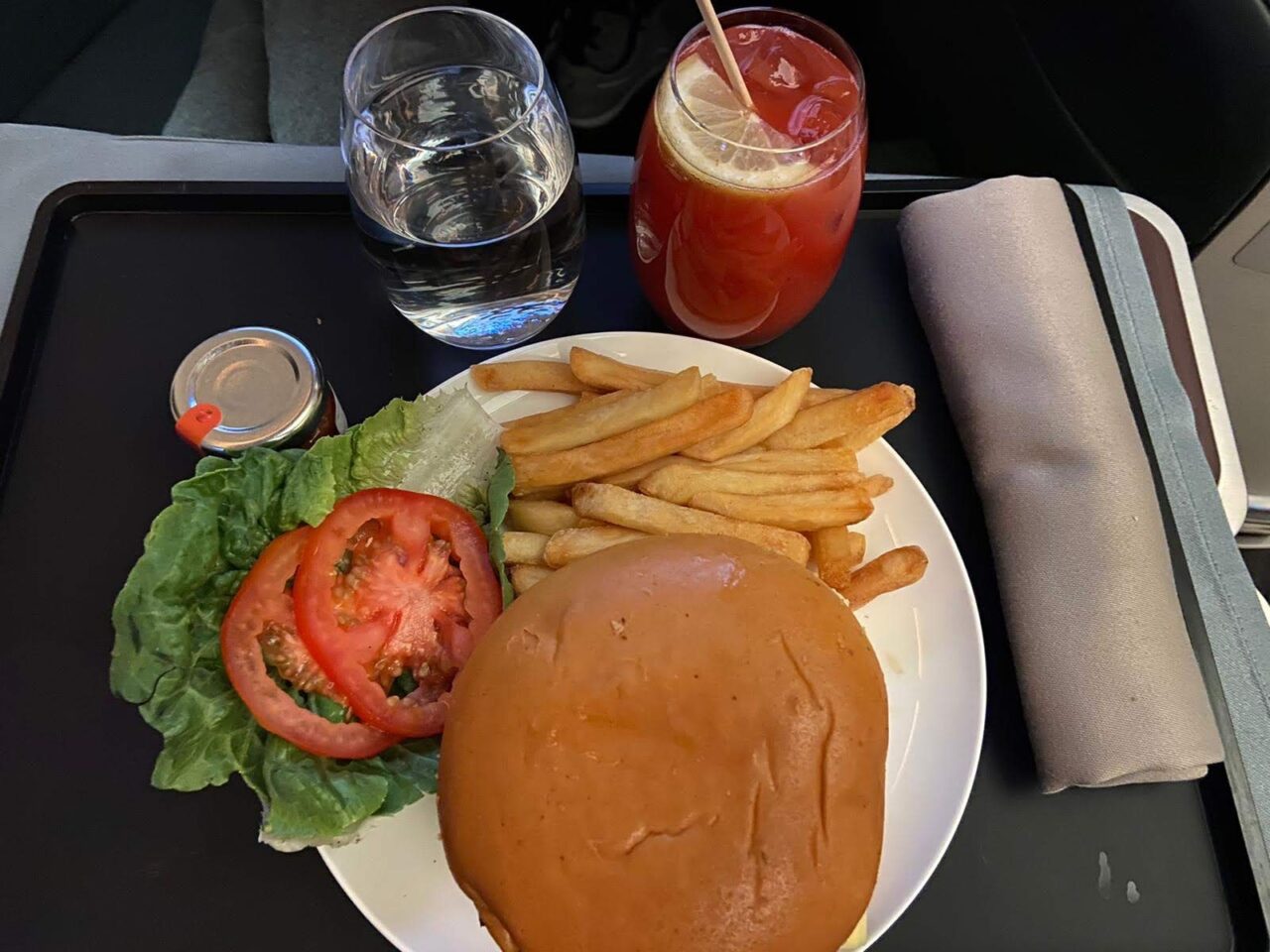 Cathay Pacific Business Class Burger 