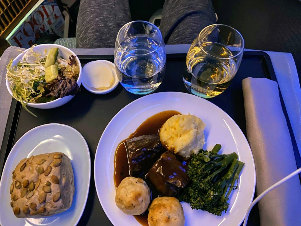 Cathay Pacific Business Class meal 