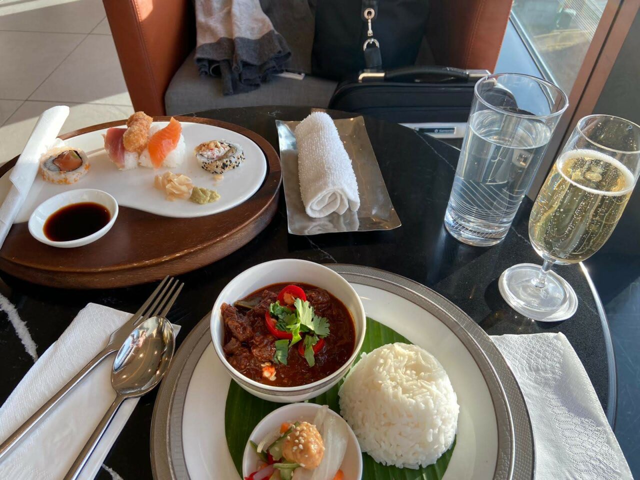 Food at Singapore First Class Lounge 