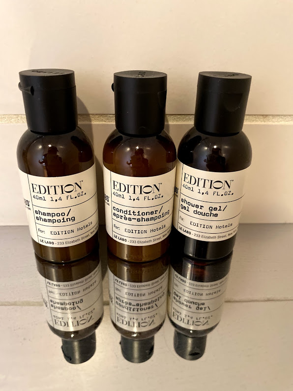 The Edition New York Times Square hotel toiletries