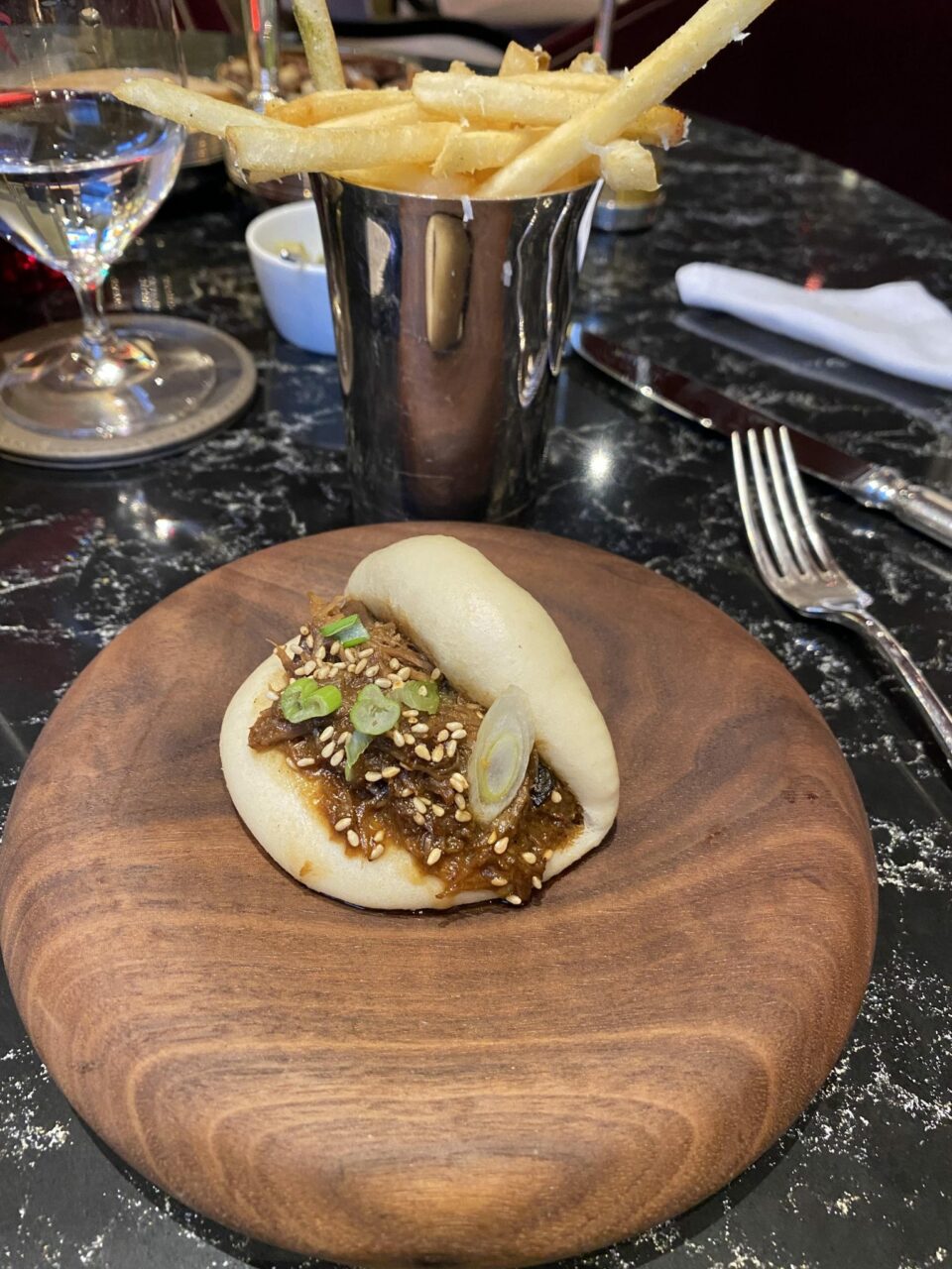 Biltmore Mayfair Pine Bar, duck bao