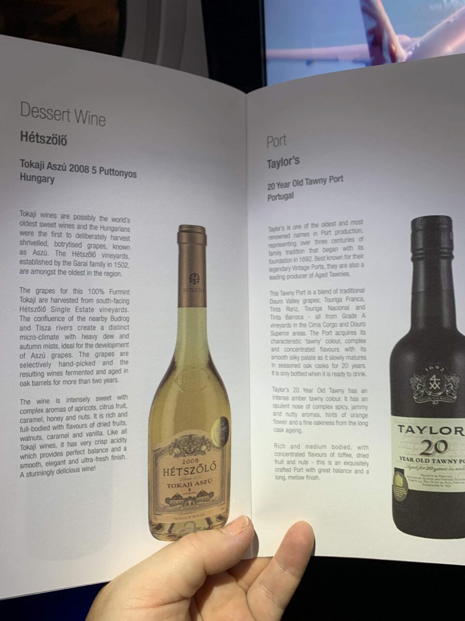 Qatar Airways QSuite B777 Alcohol Menu