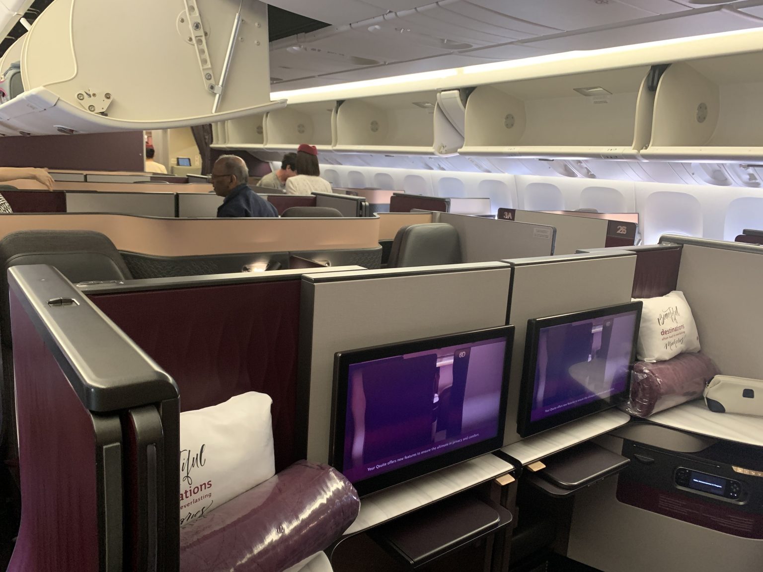 Qatar Airways QSuite B777 quick review Turning left for less