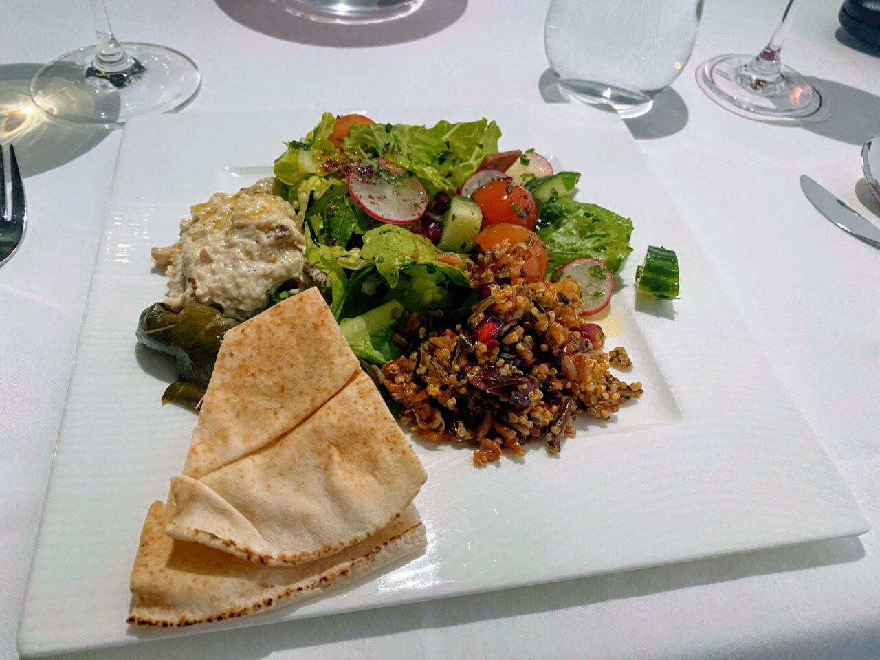 salad at Qatar Plaza Premium Lounge 