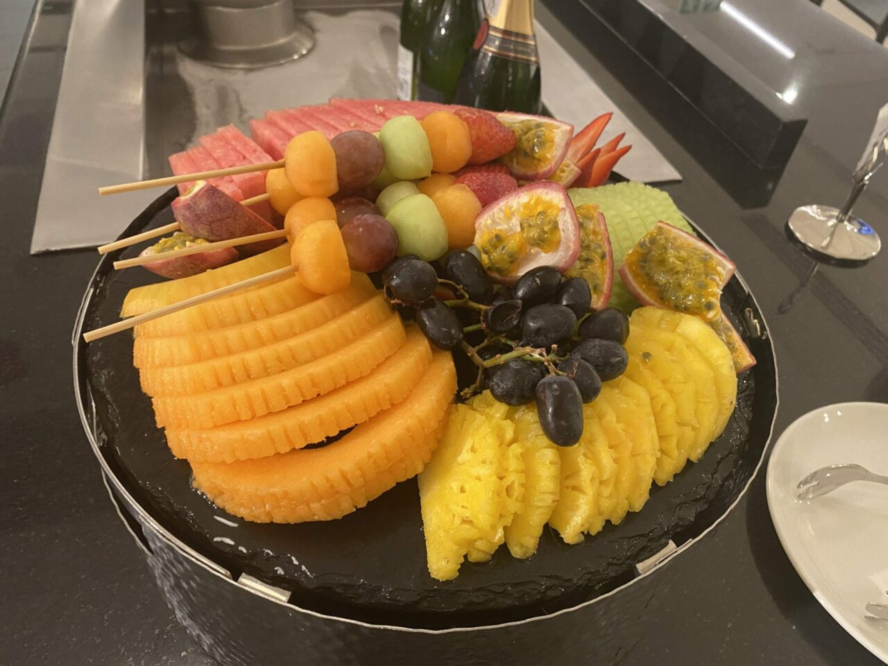 British Airways lounge Johannesburg Fruits