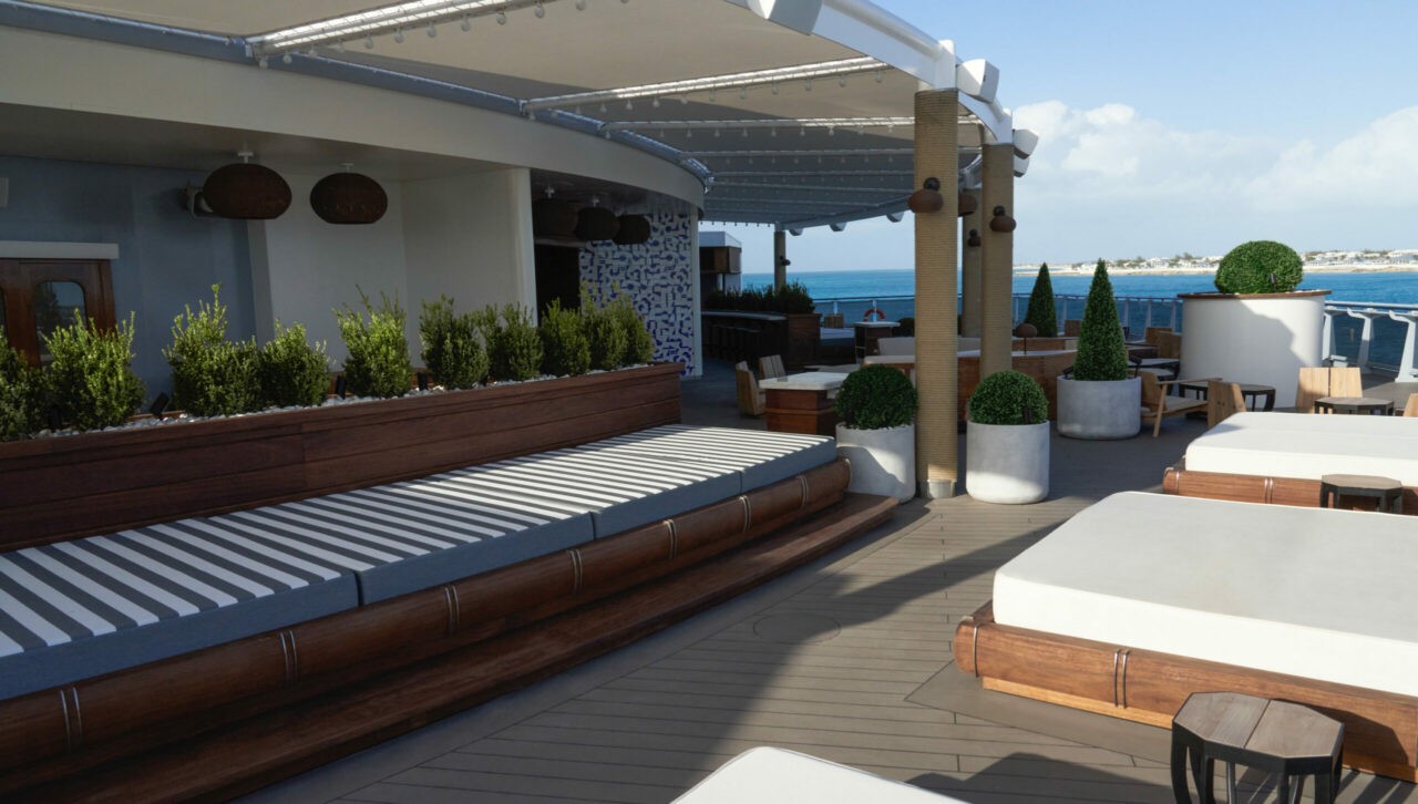 The Dock Outdoor seating area with pergola 