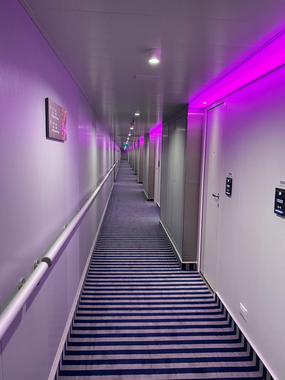 Virgin Voyages Scarlet Lady corridor