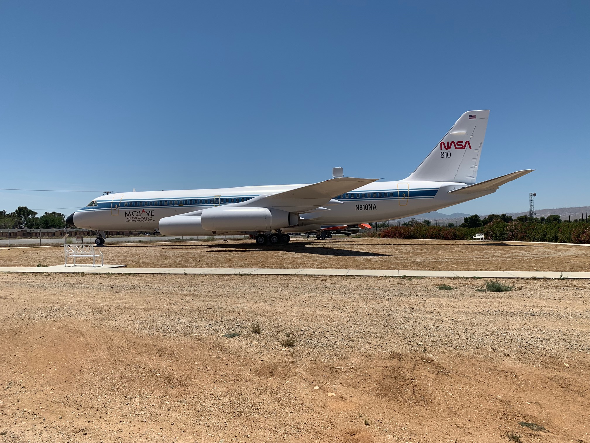 Convair 990 at the front of the Mojave Air & Space Port