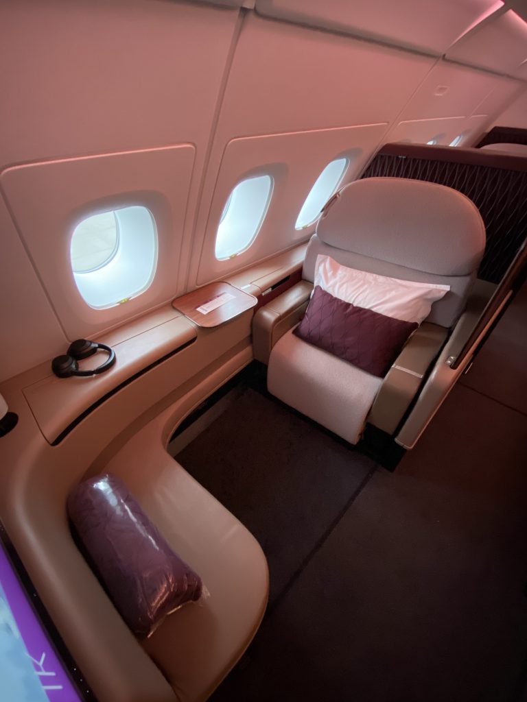 Qatar Airways First Class A380 seat 