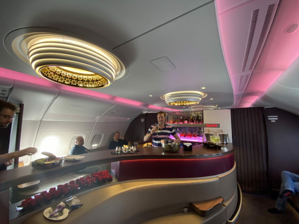 Qatar Airways First Class A380 Bar 