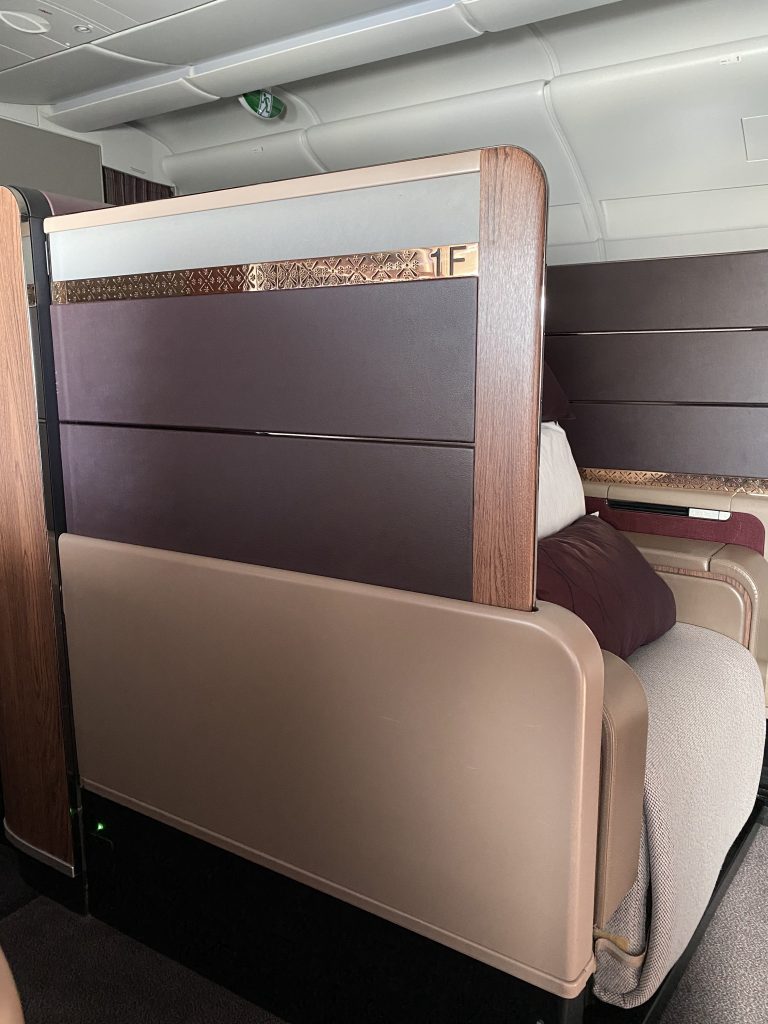 Qatar Airways First Class A380 seat 