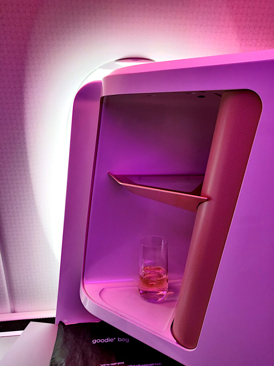 Virgin Atlantic Upper Class Suite drinks tray 