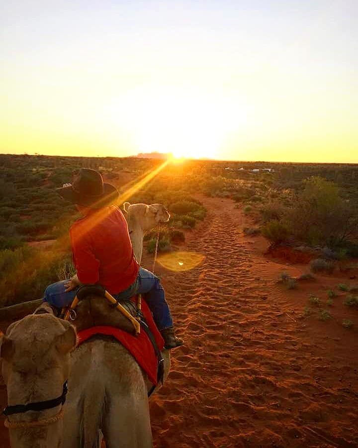 Sunset on Camelback looking at the Olgas, NT