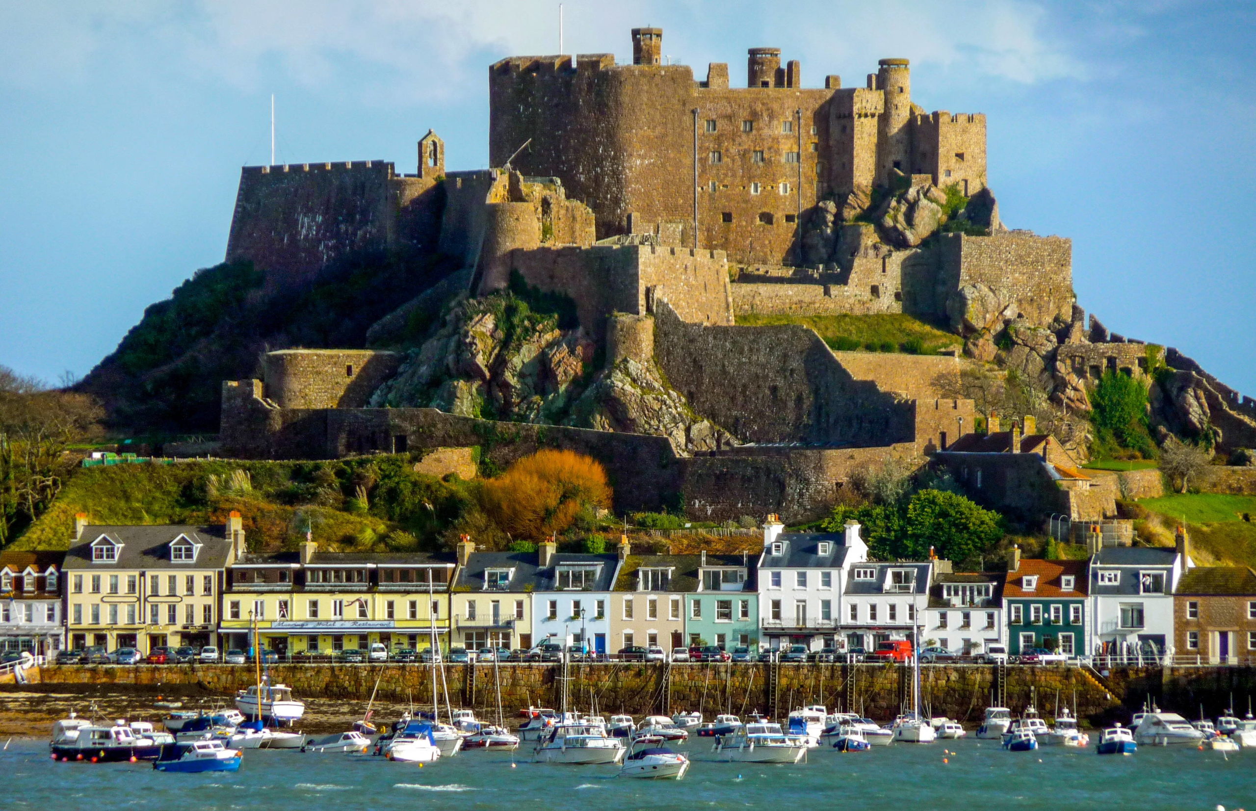 Harbour and castle on Jersey