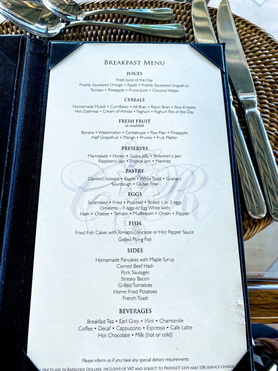 Breakfast Menu