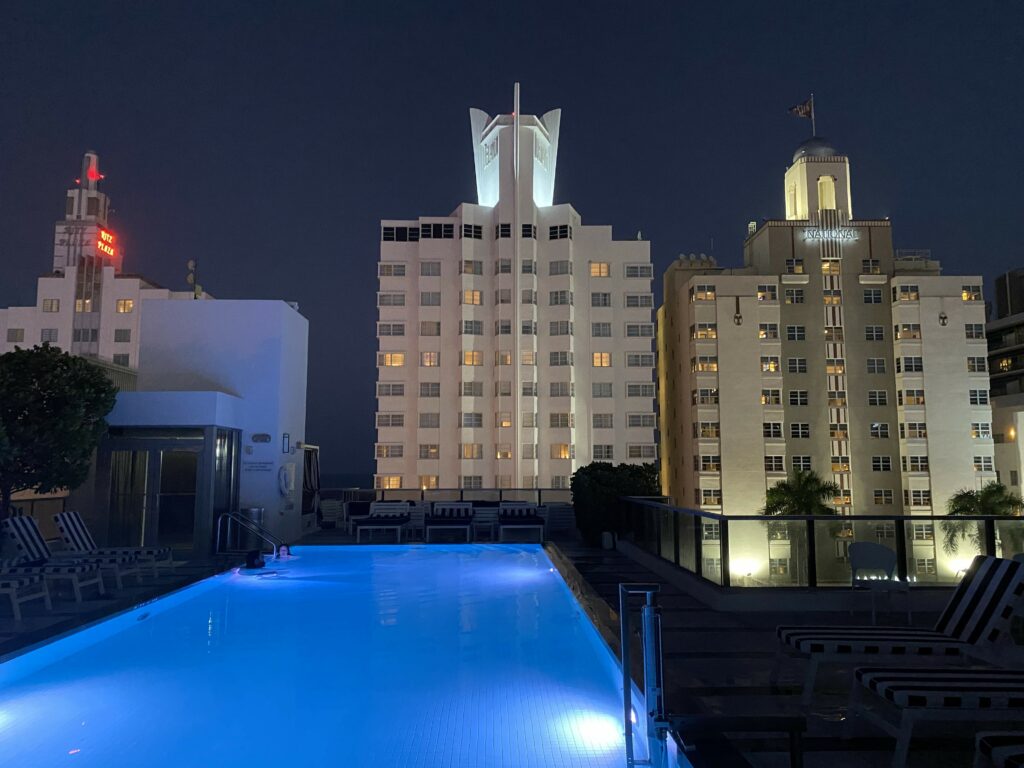 The Gale Hotel Swimming Pool at Night 