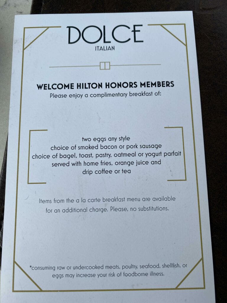 Dolce Menu