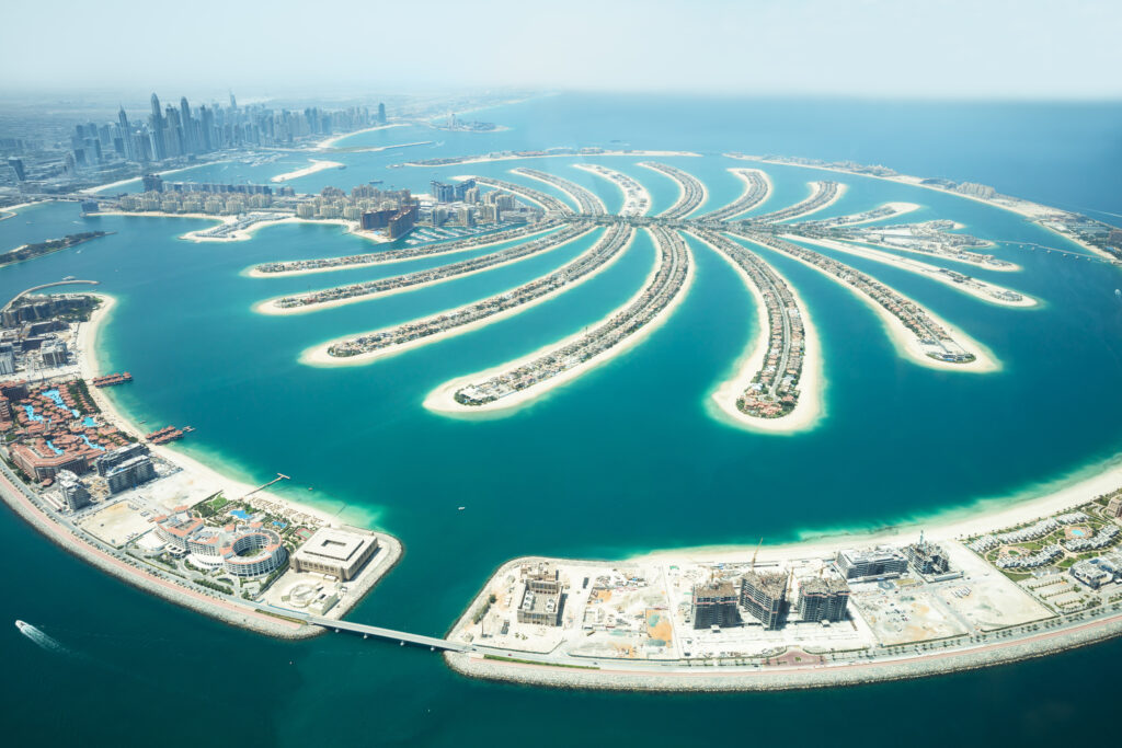 Aerial View Of Palm Island In Dubai