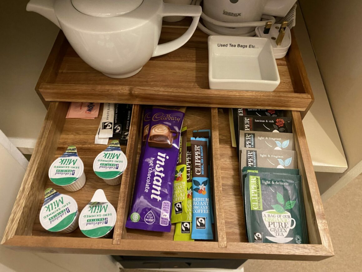 Longueville Manor Tea bags and Snacks 