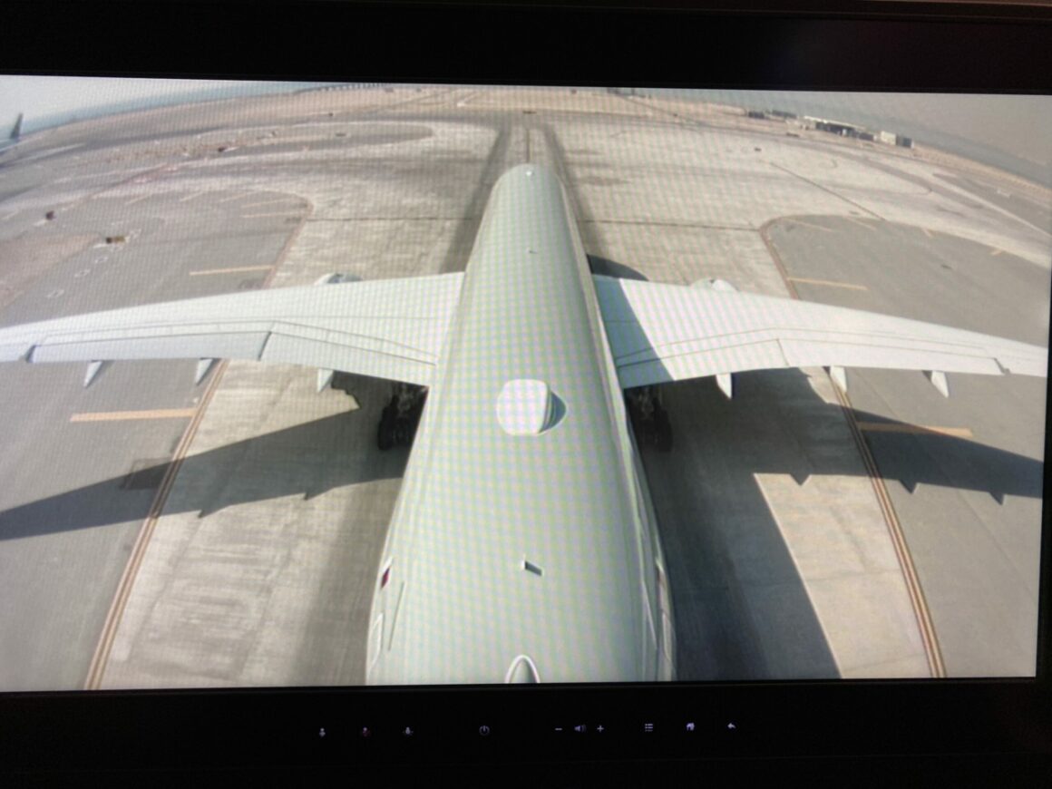 Qatar A350-1000 QSuites plane in IFE Screen 