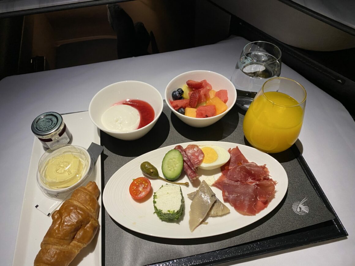 Qatar A350-1000 QSuites cold cuts 