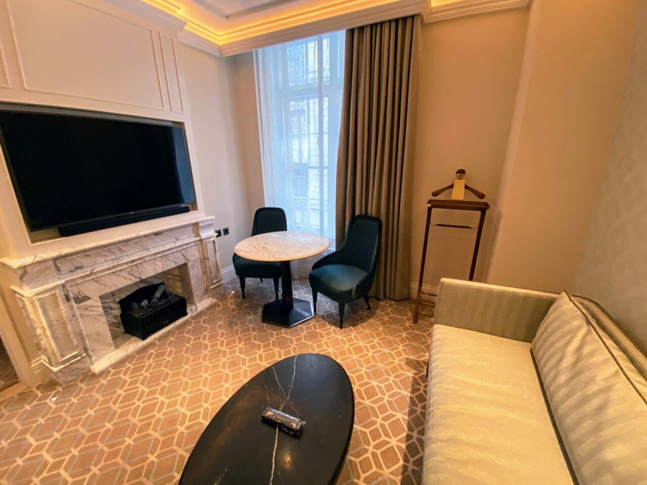 Sherlock Suite living room at Great Scotland Yard Hotel London 