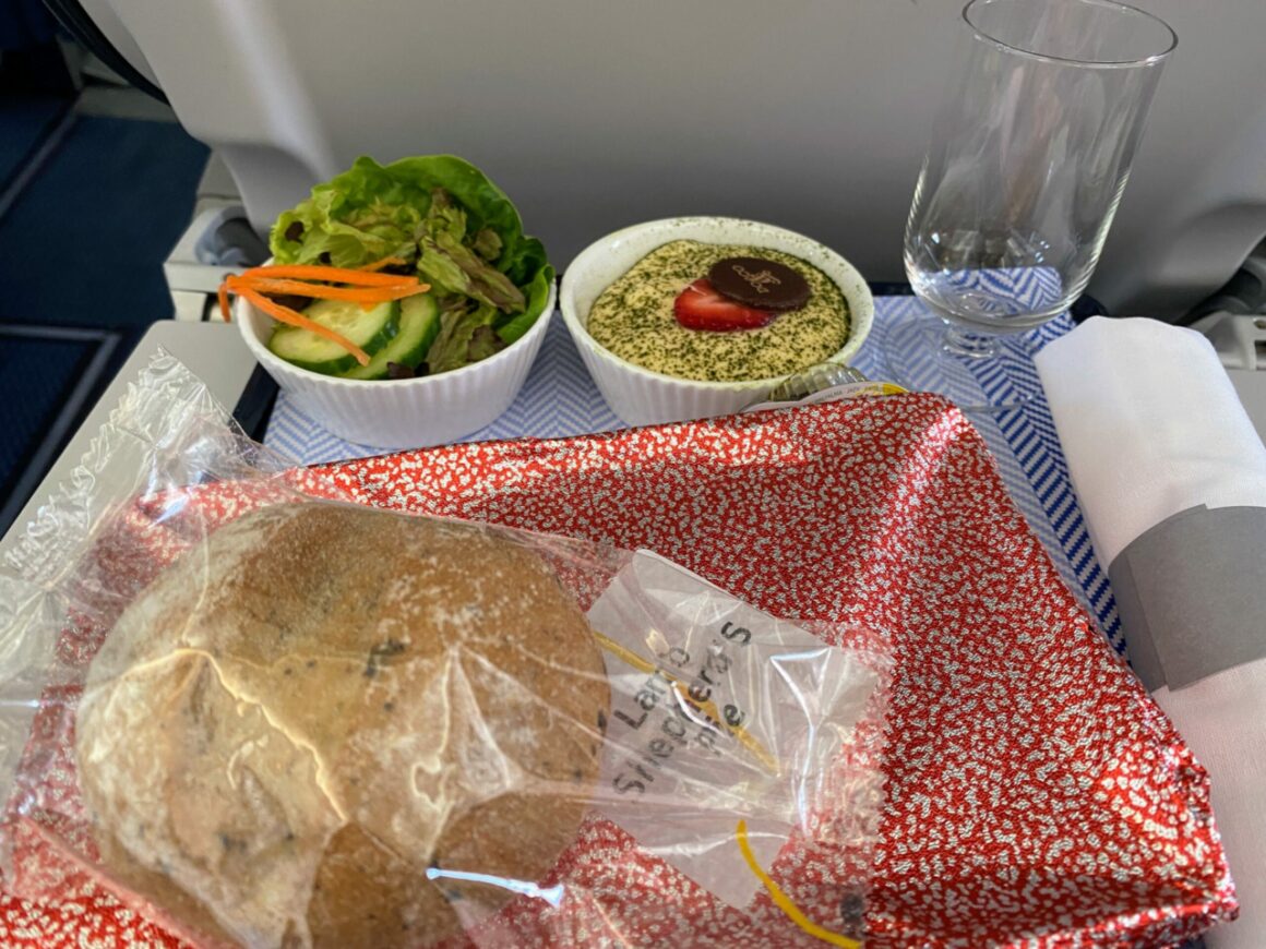 Starter Meal at BA Club Europe A321 neo