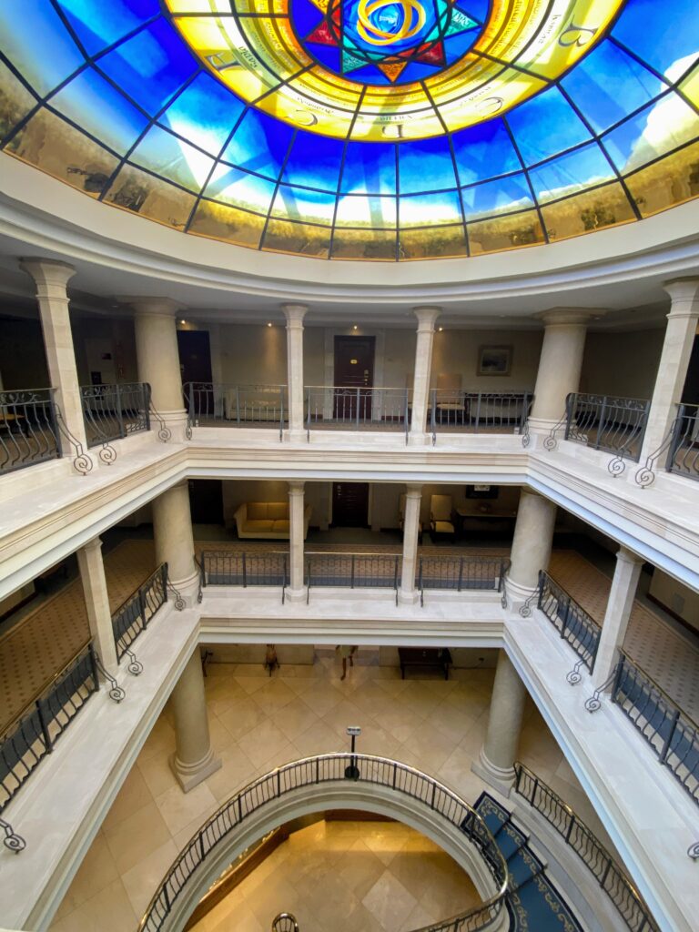 Atrium at centre of Castillo Son Vida