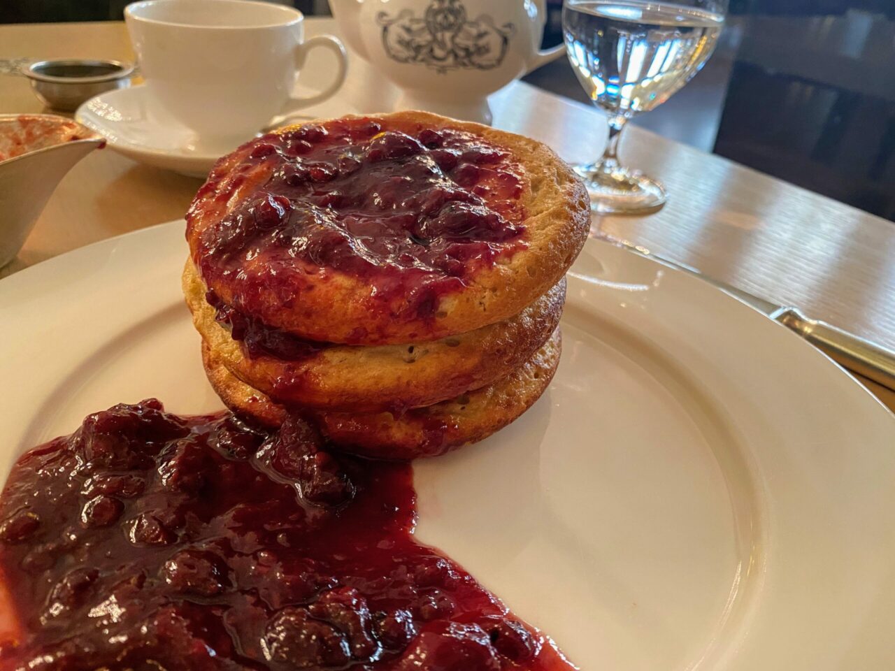 Fluffy Pancakes at Breakfast at Berners Tavern