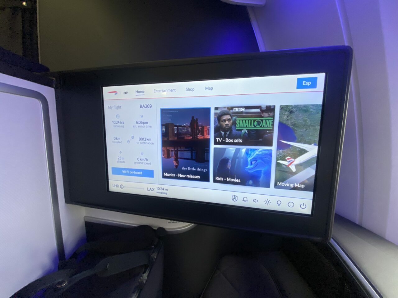 British Airways new B777-300 First suite IFE Screen