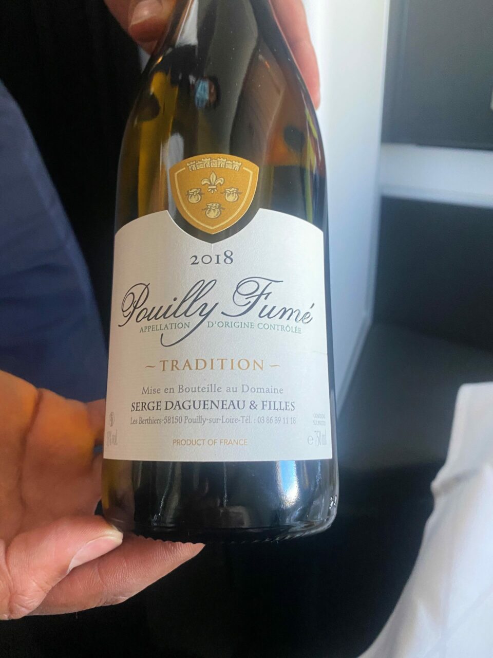 wine at British Airways new B777-300 First suite