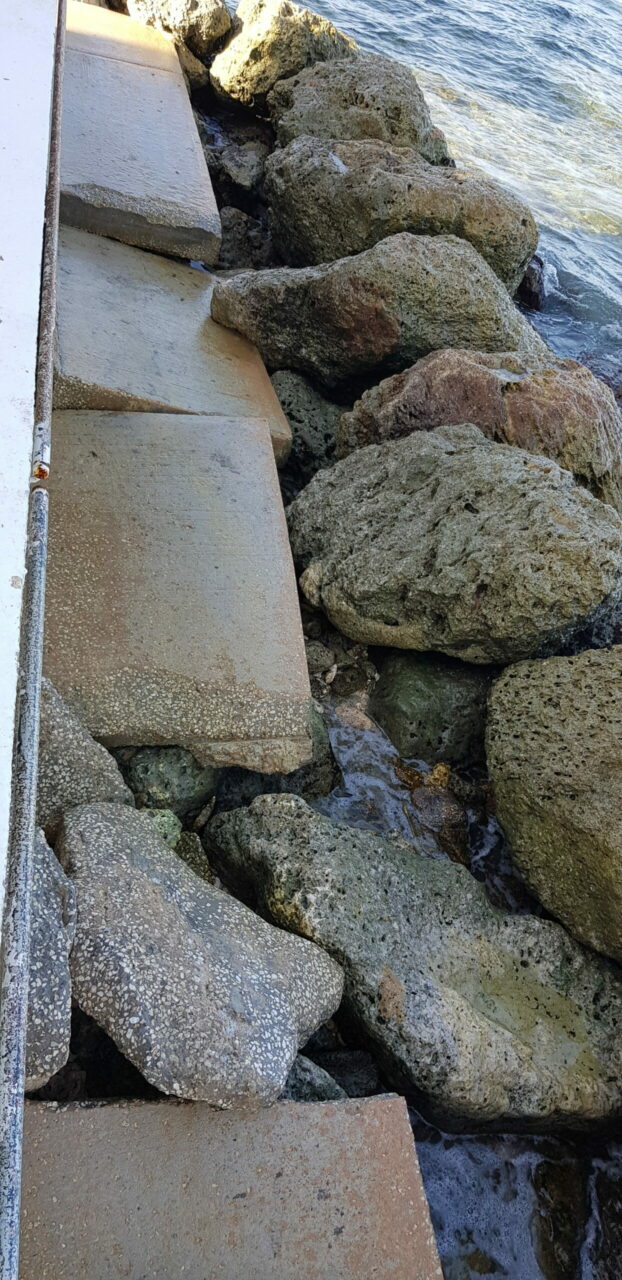 Walkway in Treasure Beach in front of the sun terrace that guests at Tamarind were supposed to use to access the beach