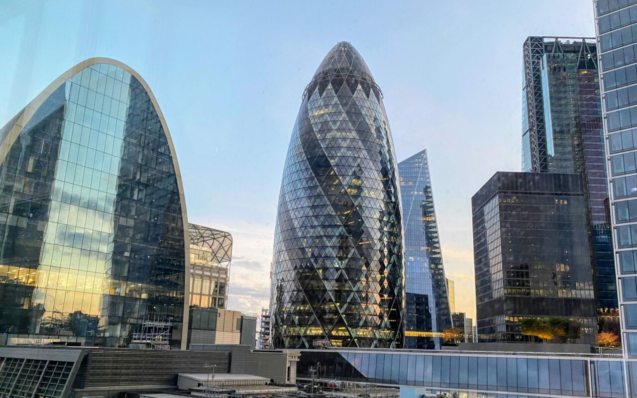 Gherkin views from the bedroom of the Pan Pacific