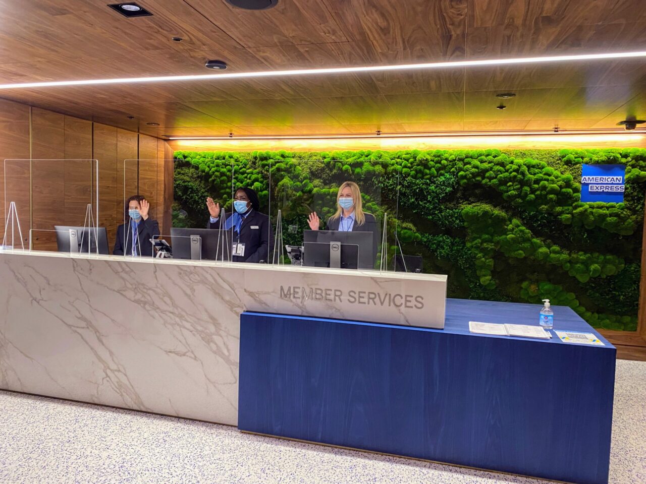 American Express New Centurion Lounge at London Heathrow T3 reception desk