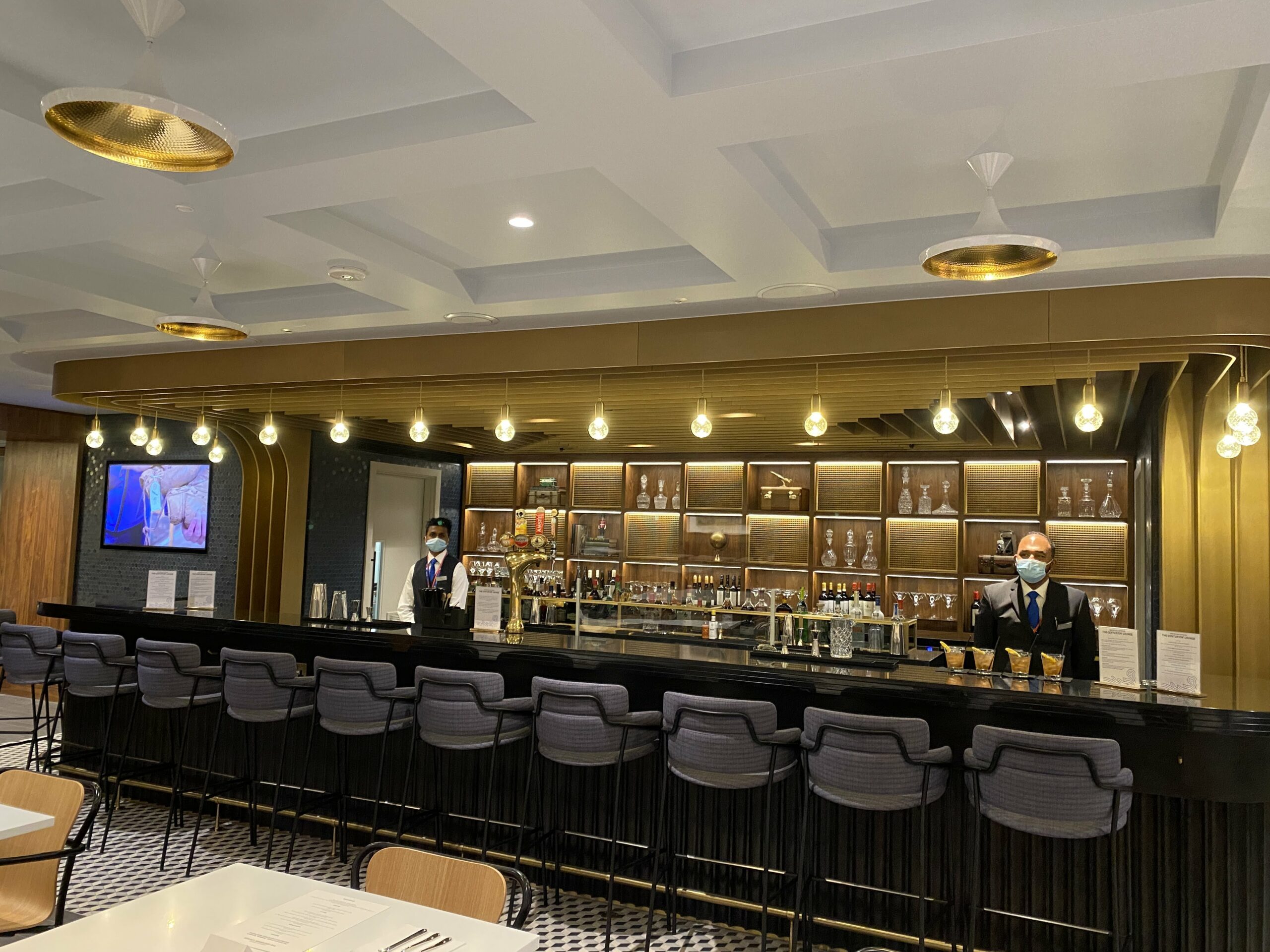 American Express New Centurion Lounge at London Heathrow T3 bar