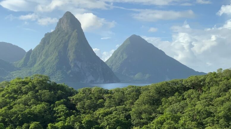 The Pitons from Anse Chastanet
