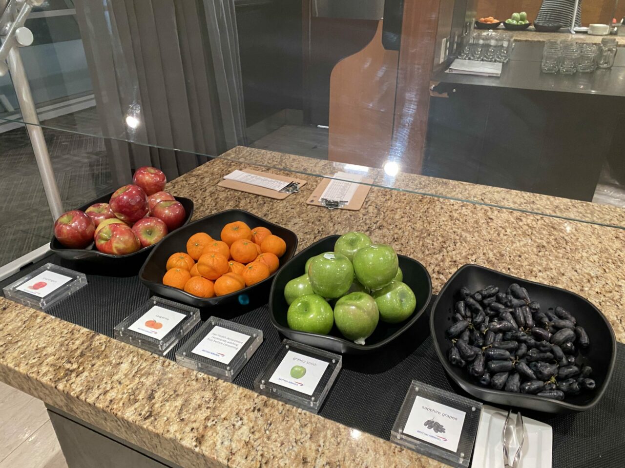 British Airways Concorde Room fruits 