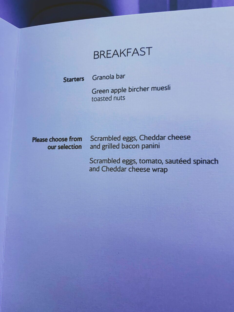 Breakfast Menu 