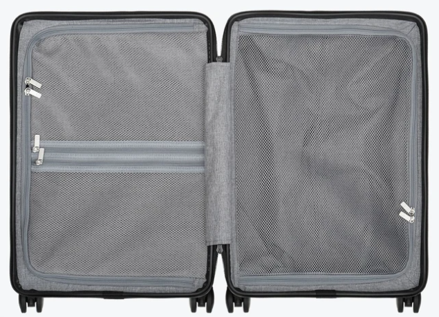 Level 8 Elegance Textured Check-In suitcase 24'' interior