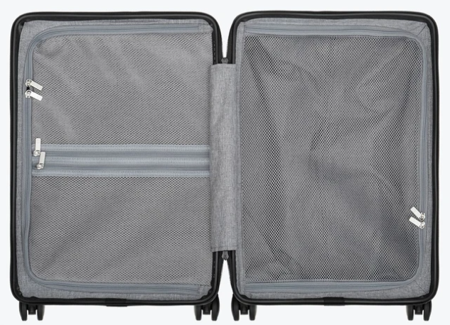 Level 8 Elegance Textured Check-In suitcase 24'' interior