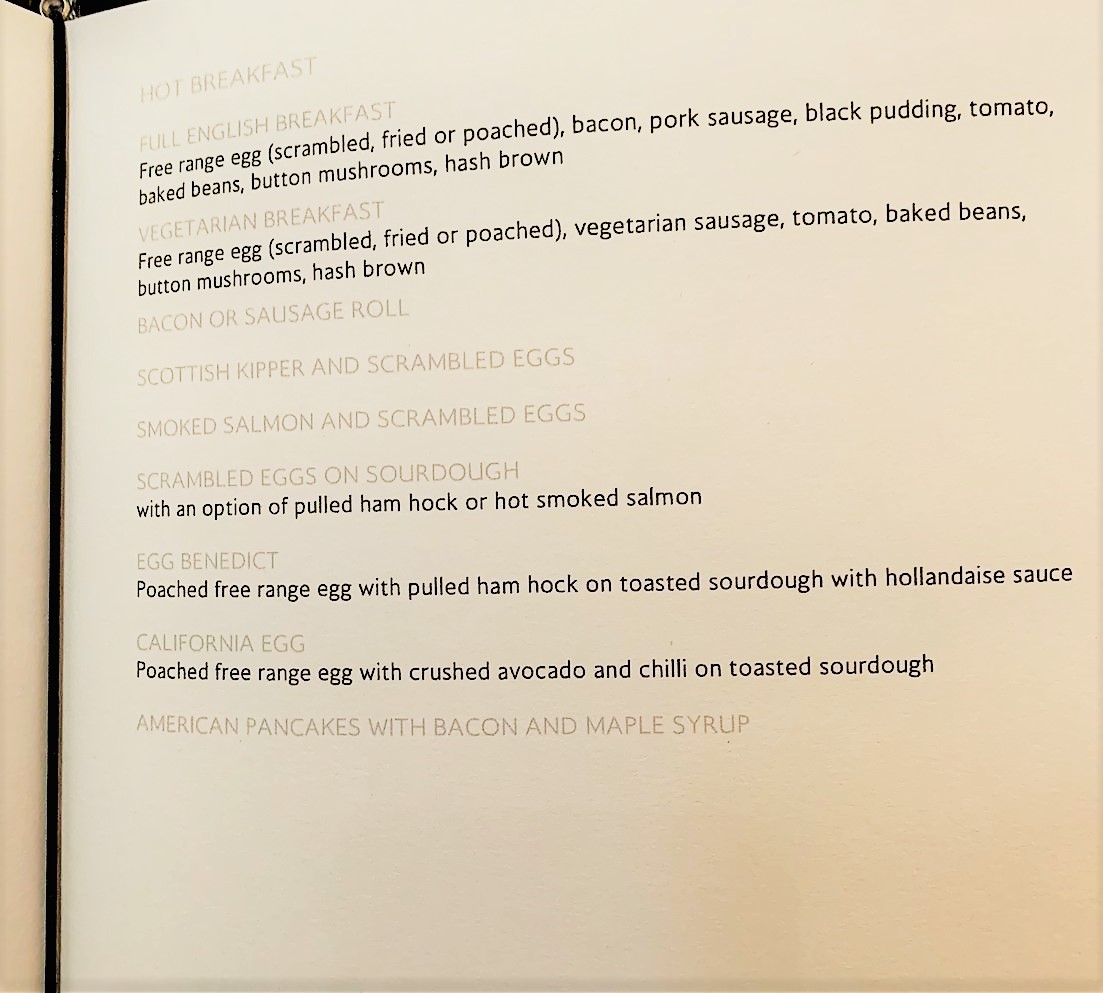 concorde room menu 