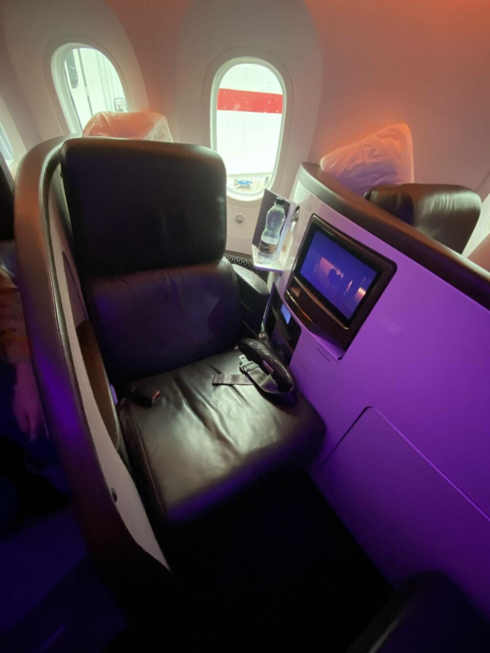 Virgin Atlantic B787 Upper Class seat, Seat 8A but you can see the missing window to the right for 7A 