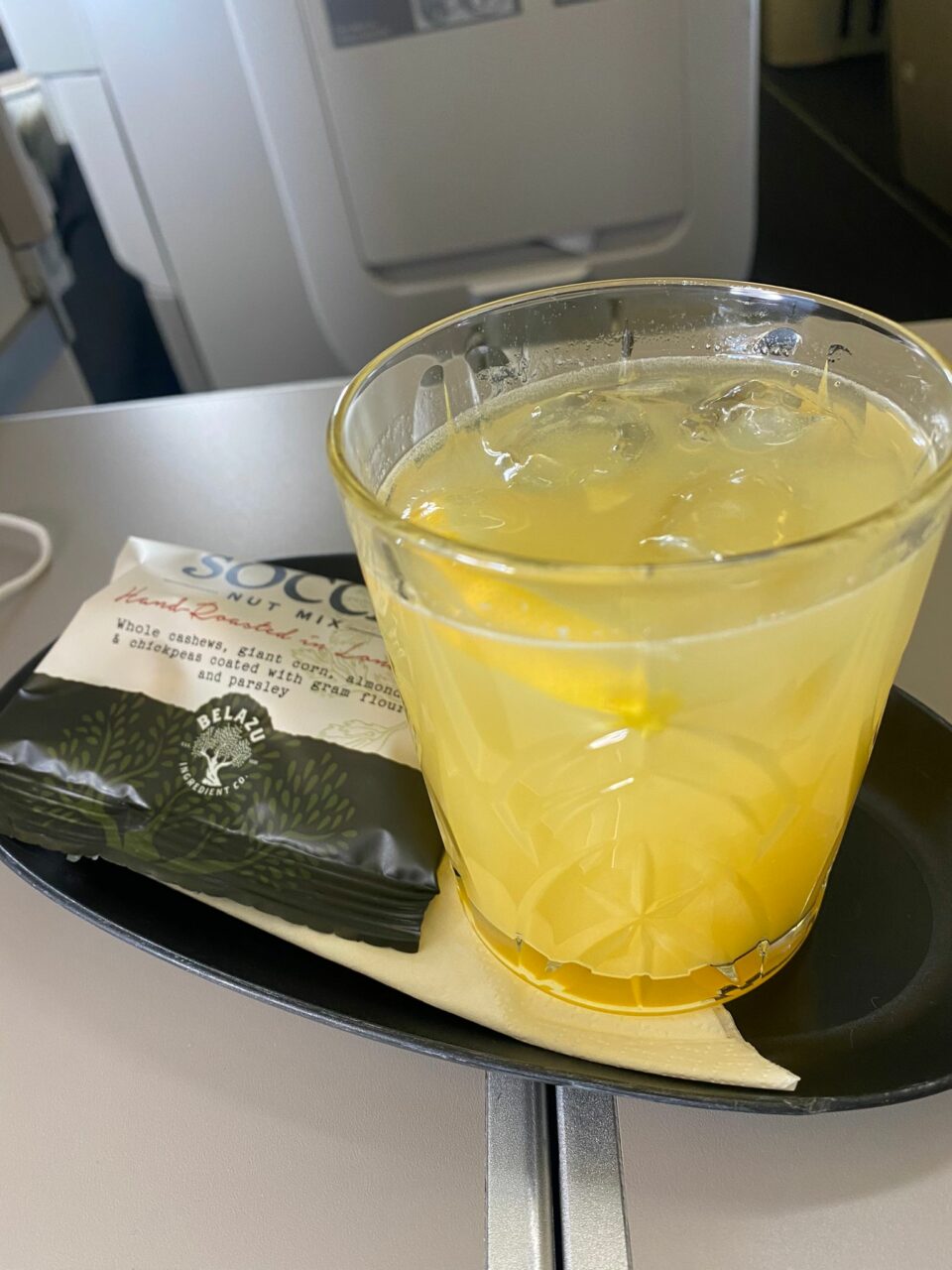 lemon juice at British Airways Club World B777-300ER