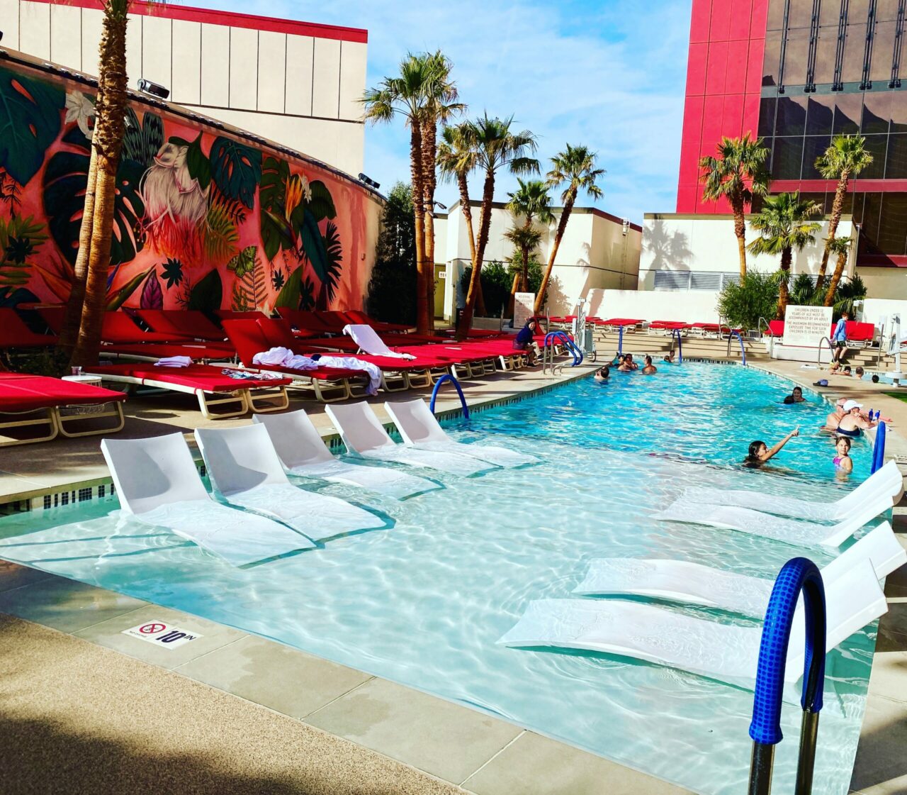 Conrad & Hilton hotels Las Vegas review Bimini pool