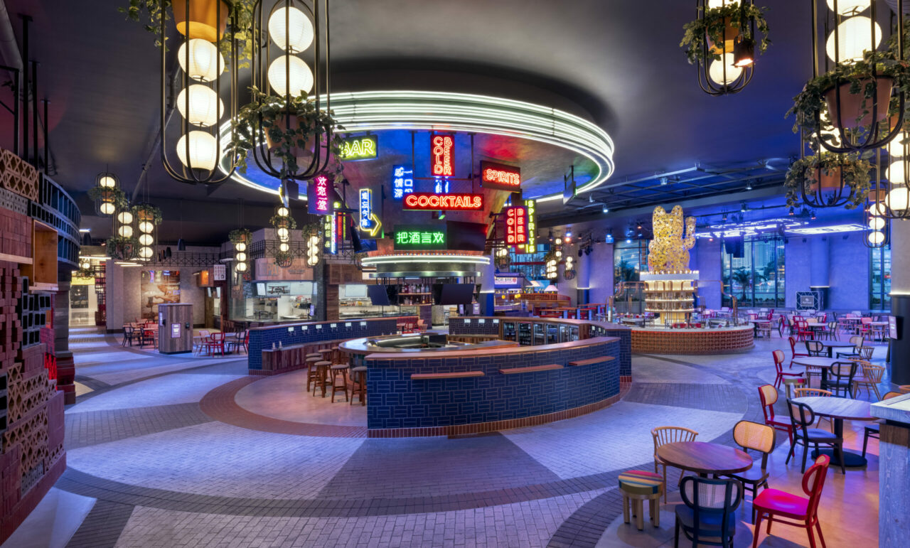 Luxury world food court at Conrad & Hilton hotels Resorts World Las Vegas 
