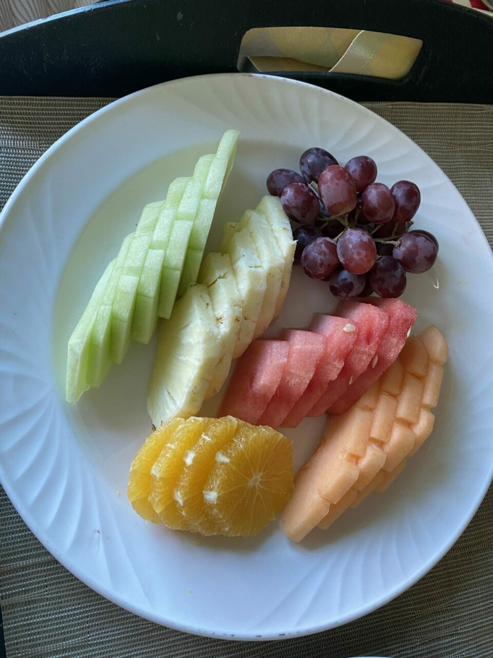 Room service fruit plate
