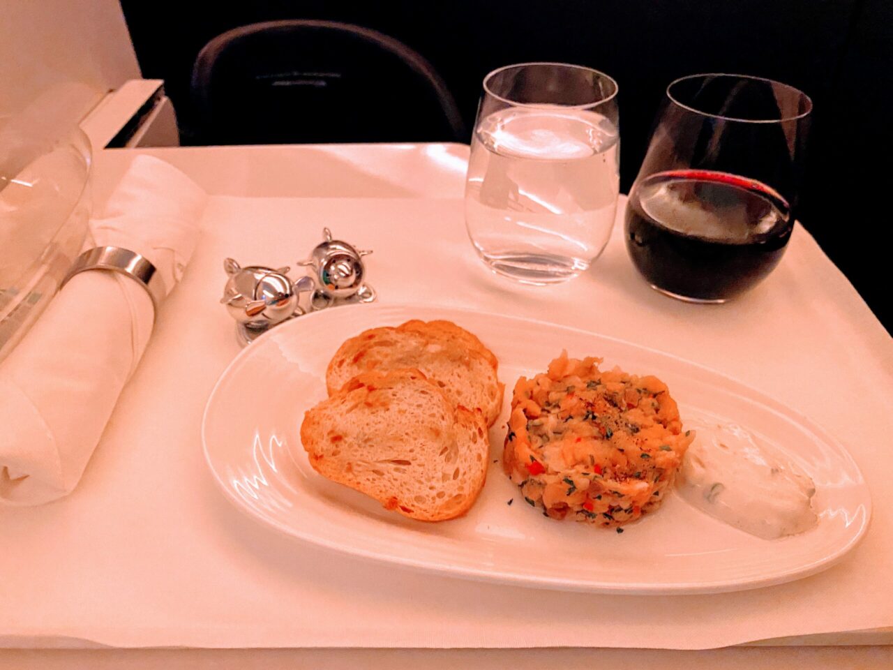 Virgin Atlantic B787 Upper Class meal 