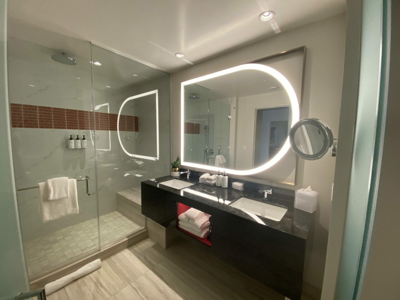 Conrad & Hilton hotels Las Vegas bathroom review 